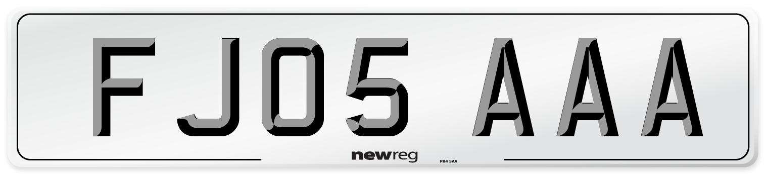FJ05 AAA Number Plate from New Reg